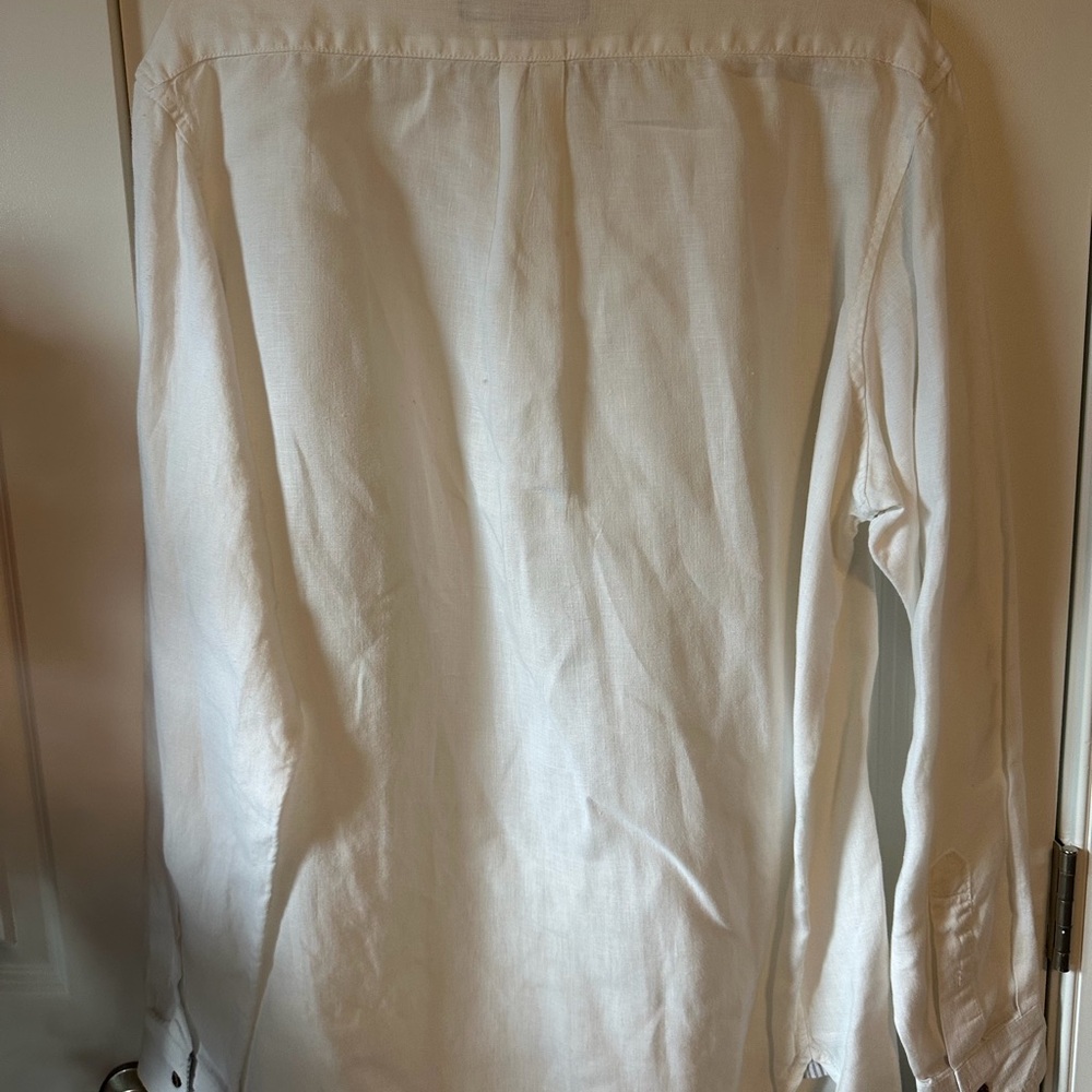 Men’s White Linen Casual Shirt XL - Picture 2 of 3